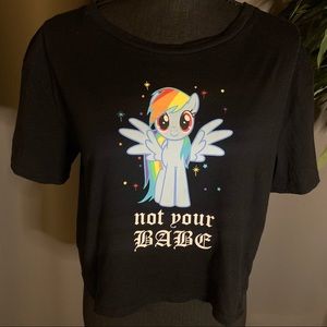 H&M x My Little Pony “NOT YOUR BABE” Black Cropped Tee